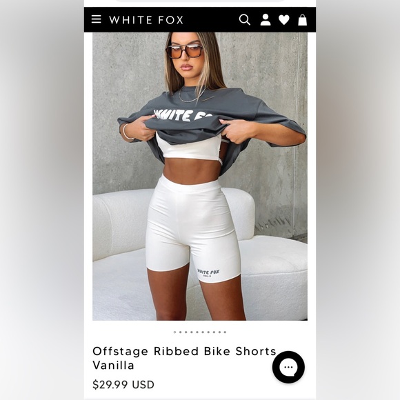 WHITEFOX.   Offstage Ribbed Bike Shorts Vanilla
Large - Picture 5 of 5
